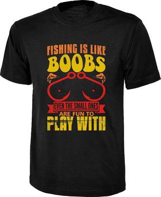 Generic Offensive Fishing T-Shirt Fishing is Like B**bs Even The Small Ones are Fun to Play with Unisex Gift Tee Top (Black, 4XL)