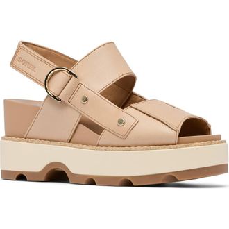 Sorel Joanie IV Platform Wedge Sandal in Honest Beige/Gum at Nordstrom Rack, Size 8.5