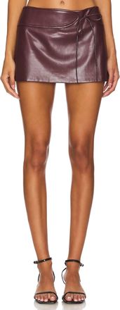 Amanda Uprichard Mila Faux Leather Skort In Russet