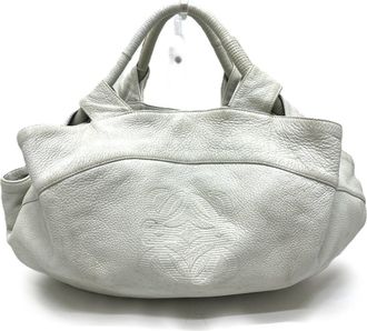 Loewe White Leather Handbag Tote Bag (Pre-Owned)