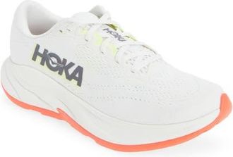Hoka One One Rincon 4 Running Shoe in Frost /Neon Yuzu at Nordstrom, Size 5.5