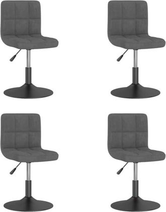 vidaXL Vidaxl - Sillas De Comedor Giratorias 4 Unidades Terciopelo Gris Oscuro
