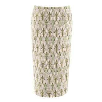 Prada green jacquard floral midi skirt Size S