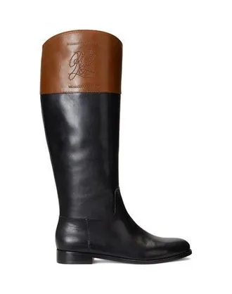 Ralph Lauren JUSTINE BURNISHED LEATHER RIDING BOOT