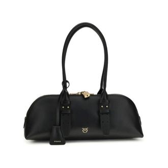 Pinko Shoulder Bags, female, Black, Size: ONE SIZE Bos Taurus Shoulder Bag