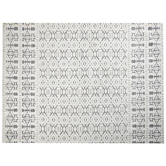 Beliani Beliani - Alfombra Moderna 300 X 400 Cm Poli&eacute;ster Algod&oacute;n Decorativa Sala De Estar Dormitorio Blanco Y Gris Sibi