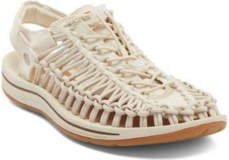 Keen Uneek Slingback Drawcord Sandal in Natural Canvas/Birch at Nordstrom Rack, Size 8.5