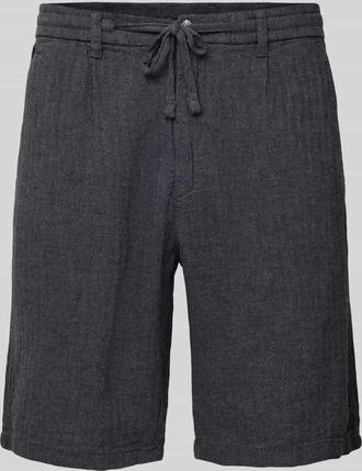 Lindbergh Lindbergh Regular Fit Bermudas aus Baumwoll-Leinen-Mix in Black, Gr&ouml;&szlig;e XXXL