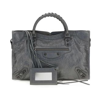 Balenciaga Le City Medium Handtas - Dames - Tassen - Grijs - Maat: ONE Size Leer