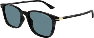 Montblanc Square Zonnebrillen - Heren - Zonnebrillen - Grijs - 52 MM - Accessoires