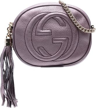 Gucci Pre-owned Gucci Mini Metallic Pebbled Calfskin Soho Chain Crossbody Ladies 353965 498879