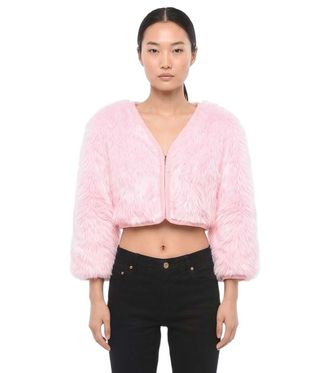 Dsquared2 Pink Furr V Neck Jacket