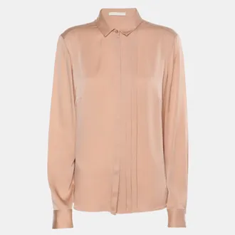 HUGO BOSS Boss By Hugo Boss Peach Satin Long Sleeve Pleated Shirt