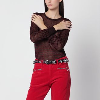 Isabel Marant Maglione Cenaya nero e rosso in cupro