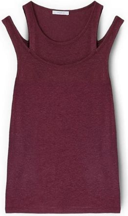 Motivi T-Shirts - Dames - Tops zonder mouwen - Rood - M - Linnen - Tops