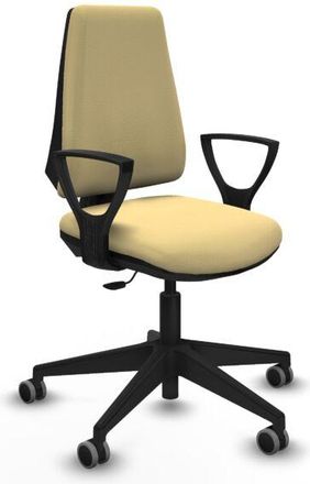 Piqueras y Crespo Piqueras Y Crespo - Elche Cp Similpiel Crema Brazos Fijos Base Piramidal Ruedas Engomadas 65mm