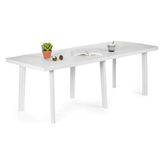 Dmora Dmora Table Rectangulaire Extensible, Avec 6 Pieds, Made In Italy, 144x90x72 Cm (ferm&eacute;), Couleur Blanc