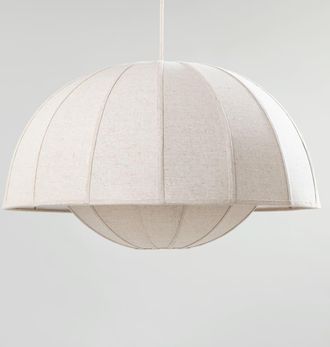 Maisons du monde L&aacute;mpara de techo con doble pantalla de poli&eacute;ster crema