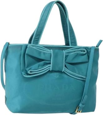 Prada Pre-owned Vintage Nylon Handtas - Dames - Vintage Handtas - Blauw - ONE Size - Nylon - Vintage