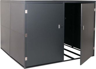 Hhg [NON UTILIZZATO] Garage per 4 biciclette HHG-859c, rimessa con deposito, in metallo con serratura 160x222x208cm, antracite