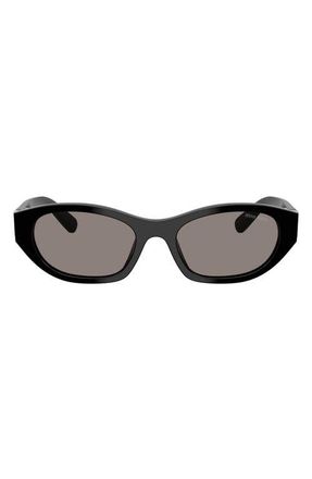Miu Miu 53mm Irregular Sunglasses in Black /Dark Grey at Nordstrom