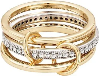 Adornia Adornia 14K Plated Cz Connected 3Pc Ring Stack