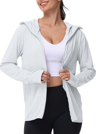 Generic Womens UPF 50+ Sun Protection Hoodie with Face Cover Long Sleeve Full Zip Lightweight Breathable Jacket Quick Dry Hiking Outdoor Uv Shirt Running Gym 