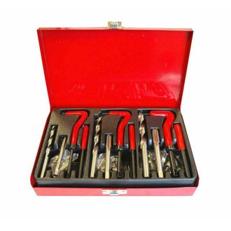 Trade Shop TrAdE Shop Traesio - Kit Riparazione Filetti 88 Pz Elicoidi Maschi Ripristina Filettature Valigetta
