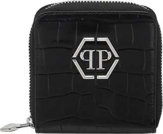 Philipp Plein Mid-Zip Wallet - Dames - Portefeuilles - Zwart - ONE Size - Leer - Accessoires