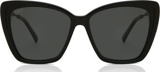 DIFF Eyewear Becky Polarized black+dark smoke lens Mens Sunglasses Black Size 58