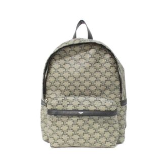 Celine Beige Coated Canvas Leather Backpack (Pre-Owned)