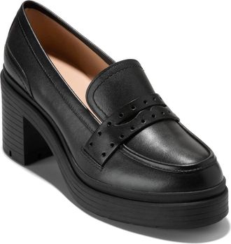 Cole Haan Paderma Penny Loafer Pump in Black Leather at Nordstrom Rack, Size 6.5