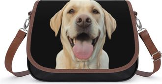 Generic Cute Labrador Retriever Dog Crossbody Bag Womens Handbag PU Message Bags Shoulder Purse with Adjustable Strap