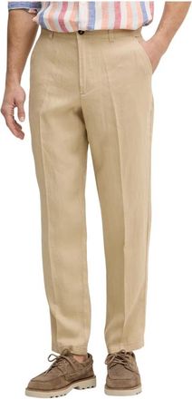 Benetton Linnen Chino Broek - Heren - Chinos - Beige - S - Linnen - Broeken