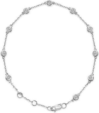 House of Brilliance 14K Gold 1/2 Cttw Bezel Set Lab Grown Diamond Station Bracelet in White at Nordstrom