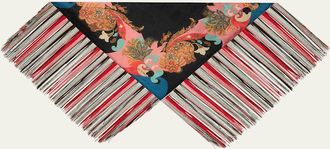 Etro Silk Fringe-Trim Foulard