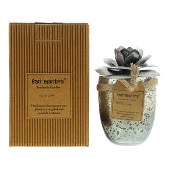 Bali Mantra Camellia Glass Silver Kafir Lime Candle 500g | TJ Hughes