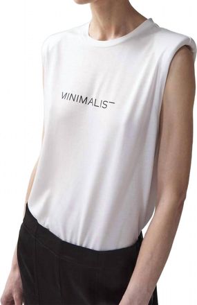 Minimalist Inessa Luxe Logo Shoulder Pad Tee In White
