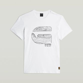 G-Star Logo Map T-Shirt - Wit - Heren