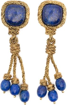 Aur&eacute;lie Bidermann Orecchini pendenti Miki con lapislazzuli - Oro