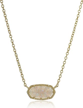 Kendra Scott Signature Elisa Gold Plated Iridescent Druzy Pendant Necklace