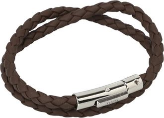Tod's Nieuwe My Colors Dubbelomslag Armband - Heren - Accessoires - Bruin - Maat: ONE Size Leer