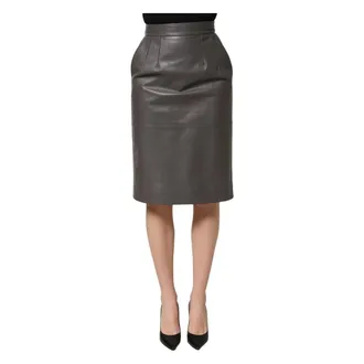 Dolce & Gabbana Dames, Rokken, Grijs, Maat: S Leer