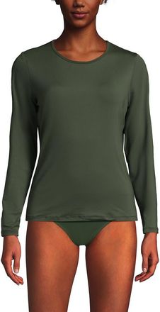Lands End SunShade UPF 50 Long Sleeve Relaxed Rash Guard in Rich Olive Greens at Nordstrom, Size X-Large