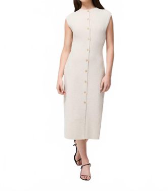 French Connection Marley Knit Buttondown Midi Dress In Oatmeal Mel