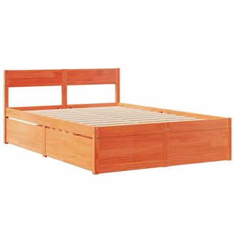 Berkfield Home Modern Bed Frame without Mattress Wax Brown 140x190 cm Solid Wood Pine