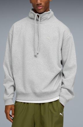 Puma Select Essentials French Terry Polo Sweatshirt in Light Gray Heather at Nordstrom, Size Xx-Large