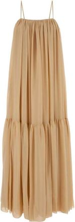Chlo&eacute; Beige Silk Long Dress