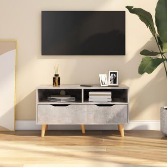 vidaXL Vidaxl - Mueble De Tv Madera De Ingenier&iacute;a Gris Hormig&oacute;n 90x40x48,5 Cm