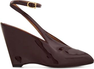 Ferragamo 90 mm pumps met open neus - Paars
